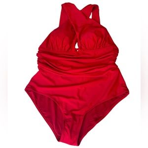 Swimsuit red one piece size XL